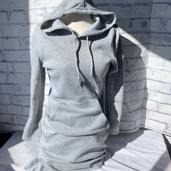 NWT Long Grey Hoodie - Picture 2 of 6